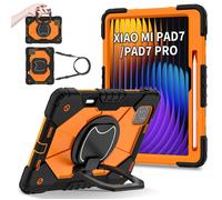 Coque Xiaomi Pad 7 11.2 pouces avec Pied intgr Sangle de main Rotation et Sangle dpaule. orange noir no COQUE POUR TABLETTE TACTILE