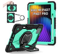 Coque Xiaomi Pad 7 11.2 pouces avec Pied intgr Sangle de main Rotation et Sangle dpaule.Vert noir COQUE POUR TABLETTE TACTILE