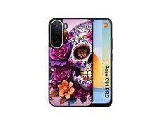 Coque Xiaomi Poco C81 Pro semi-rigide motif tête de mort calavera violette