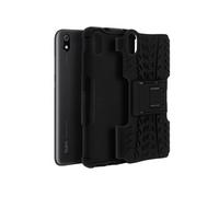 Coque Xiaomi Redmi 7A Bi matière Rigide et Silicone Béquille Support Noir
