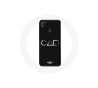 Coque Xiaomi Redmi 9C Squid Game logo symboles carre cercle triangle Fond Noir