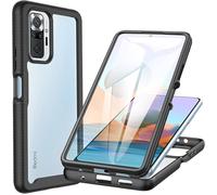 Coque Xiaomi Redmi Note 10 Pro, Antichoc Housse avec Protection écran, 360° Protégé Téléphone Etui Double Face Bumper Transparent