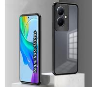 Coque Xiaomi Redmi Note 13 Pro+ 360° Magnétique ¿ Cadre Aluminium, Double Verre Trempé 9h Avant/Arrière, Antichoc Et Compatible Charge Sans Fil (Noir)