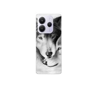 Coque Xiaomi Redmi Note 14 5G Le loup et la louve Animal noir et blonc