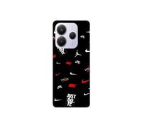 Coque Xiaomi Redmi Note 14 5G NIKE JORDAN BLANC ROUGE fond noir