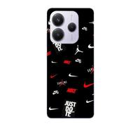 Coque Xiaomi Redmi Note 14 5G NIKE JORDAN BLANC ROUGE fond noir