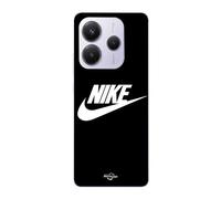 Coque Xiaomi Redmi Note 14 5g Nike Logo Blanc Front Noir