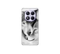 Coque Xiaomi Redmi Note 14 Pro 5G Le loup et la louve Animal noir et blonc
