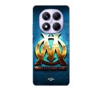 Coque Xiaomi Redmi Note 14 Pro 5g Om Dorée Brilant Droit Au But Fond Bleu