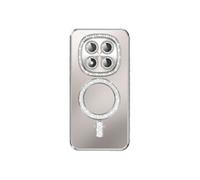 Coque Xiaomi Redmi Note 15 Pro 5G Compatible MagSafe Strass Argent