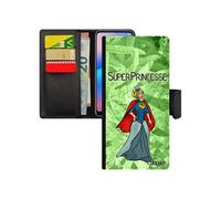 Coque Xiaomi Redmi Note 9 pro portefeuille super princesse vert comique drole caoutchouc de protection etui comics humour heros bd