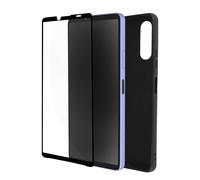 Coque Xperia 10 IV Silicone Souple Noir et Verre Trempé 9H Contour Noir