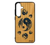 Coque Yin Et Yang Antichoc Pour Samsung S25+ Plus Bois Silicone Sm-S936b Bleu Ying Image 4g Imprim¿ Masculin Feminin Fille Japon Pour Galaxy