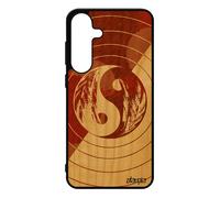 Coque Yin Et Yang De Protection Pour Samsung S25+ Plus Bois Silicone Yoga Ying Art Couleur Rond Personnalis¿ Dessin Made In France Pour Galaxy