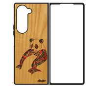 Coque Z Fold 6 En Bois Silicone Panda Bumper Multicolore Homme Tribal Rouge Animal Cadeau De Noel Case Pastel Azteque Samsung Galaxy