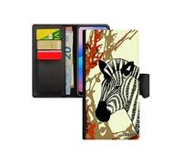 Coque zebre Samsung Galaxy A50 portefeuille ethnique tribal magnetique azteque arbre noir et blanc femme animal afrique peinture art