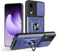 Coque Zte Nubia Neo 2 5g - Protection Caméra Coulissante, Dos Pc Renforcé & Bords Tpu, Anneau Rotatif 360° Aimanté Compatible Support Voiture, Anti-Choc Niveau Militaire, Bleu