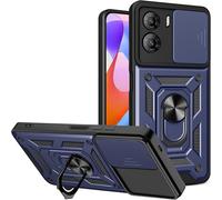 Coque Zte Nubia Neo 3 5g ¿ Protection Antichoc 4 Coins, Cache Objectif Coulissant, Anneau Rotatif 360° & Plaque Magnétique, Bleu