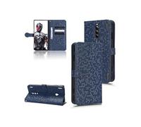 Coque ZTE Nubia Red Magic 8 Pro Wallet Cuir PU Porte-Cartes Antichoc Flip Folio Bleu