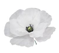 Coquelicot Artificiel en Tissu Non tissé 40/50/60 cm, pétales Duveteux 3D, Fausses Fleurs, décoration Florale géante, pétales Duveteux superposés, Fausses Fleurs à Exposer au Sol(White,50cm)