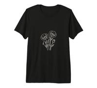 Coquelicot Fleur Ligne Art Floral Coquelicots T-Shirt Haut de Gamme