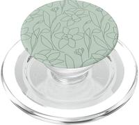 Coquelicot Flower Line Art Moderne Feuilles Boho Vert Sauge PopSockets PopGrip pour MagSafe