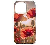 coquelicot rouge coquelicots fleurs fleur nature paysage Coque pour iPhone 13 Pro