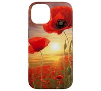 coquelicot rouge coquelicots fleurs fleur nature paysage Coque pour iPhone 14