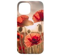 coquelicot rouge coquelicots fleurs fleur nature paysage Coque pour iPhone 15