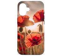 coquelicot rouge coquelicots fleurs fleur nature paysage Coque pour iPhone 16