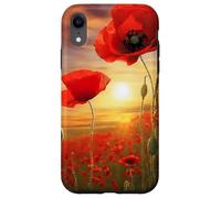 coquelicot rouge coquelicots fleurs fleur nature paysage Coque pour iPhone XR