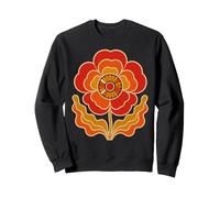 Coquelicot Rouge rétro Groovy Fleur années 70 Sweatshirt