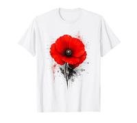 Coquelicot Rouge Texte Art Abstrait Graphique T-Shirt