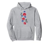 Coquelicots bleuets et papillons mi-été été Sweat à Capuche