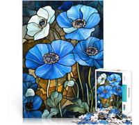 Coquelicots en vitrail Puzzle 1000 pièces pour Adolescents Jeux Amusants en Famille Anniversaire et Cadeaux Uniques 38x26cm