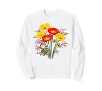 Coquelicots et pensées Rouges et Jaunes Formes Pleine Floraison Mania Sweatshirt