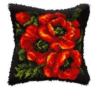 Coquelicots noué devant de coussin kit. Orchidea, 40 x 40 cm, imprimé sur toile