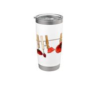 Coquelicots rouges sur une laisse Gobelet isotherme en acier inoxydable double paroi