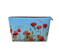 Coquelicots sur Ciel Bleu, Trousse de Toilette Trousse de Maquillage Sac à cosmétiques Trousse de Toilette de Voyage Portable