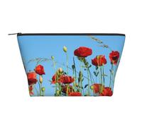 Coquelicots sur Ciel Bleu, Trousse de Toilette Trousse de Maquillage Sac à cosmétiques Trousse de Toilette de Voyage Portable