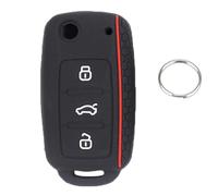 Coques Clé Voiture Compatible avec VW Golf MK6 UP Polo T5 Caddy EOS Jetta Transporter Touran Scirocco Passat Bettle Octavia Seat, Silicone Protection Coque Clé VW, Boitier Clef Skoda, 3 Boutons