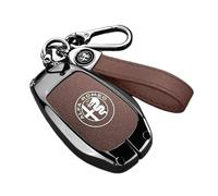 Coques Clé Voiture pour Alfa Romeo Mito 2008-2013, Coque Clé Télécommande Coque de Protection pour clé de Voiture Etui a Clef Couvre Clef Étui à Clé,Brown-B