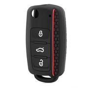 Coques Clé Voiture pour VW Golf,Silicone Protection Coque Clé, 3 Boutons | pour MK6 UP Polo T5 Caddy EOS Jetta Transporter Touran Scirocco Passat Bettle Octavia Seat, Boitier Clef Skoda