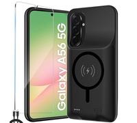 Coques d'alimentation pour Galaxy A36 / A56, étui de banque d'alimentation Chargeur Rechargeable de Batterie 10000mAh avec Housse de Téléphone de Charge de Batterie Externe Sans Fil magnétique