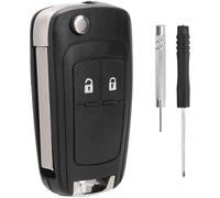 Coques de clé de Voiture 2 Boutons-Boîtier de clé de télécommande Compatible avec Chevrolet Aveo Matiz Cruze Captiva Spark Orlando Trax et Opel Vauxhall Astra Insignia Vectra (Lot de 1)