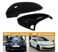 Coques de rétroviseurs latéraux gauche et droite, noir brillant, avec assistance au changement de voie, pour VW Golf MK8