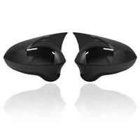 Coques de rétroviseurs Noir brillant/Fiber de carbone rétroviseur aile couvre capuchons pour Seat Leon MK2 Ibiza MK4 6J 2008-2017 housse de rétroviseur(ABS Black)