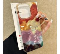 Coques de téléphone mode asymétriques à vagues antichoc, motif tie-dye haut de gamme, peinture de plumes simpliste. Compatibles avec 16/16 Pro, 15, 15 Pro Max, Apple P13, P14, P11, XS, XR, 7/8P, 7/8,