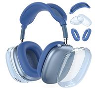 Coques en Silicone pour écouteurs Apple AirPods Max (2024/2020), USB-C, TPU Transparent Souple, Accessoires pour Oreillettes/Coussinets/Bandeau, Bleu