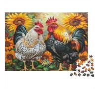 Coques et tournesols en Pleine Floraison 1000 Piece Picture Puzzle Adults and Children Faune Sauvage Le Paysage Cadeau Moment De Calme Décoration De La Maison Entraînement Cérébral 70x50cm/1000pcs
